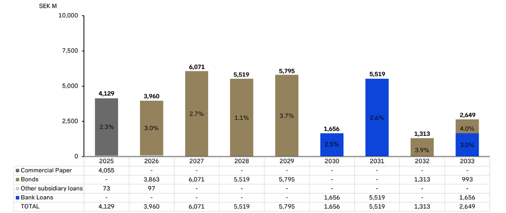 Loan maturity profile per September 30 2025