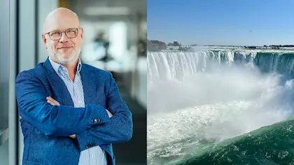 Alex Nieuwpoort, President of Wolfram Bergbau- und Hütten in Austria, and Niagara Falls.